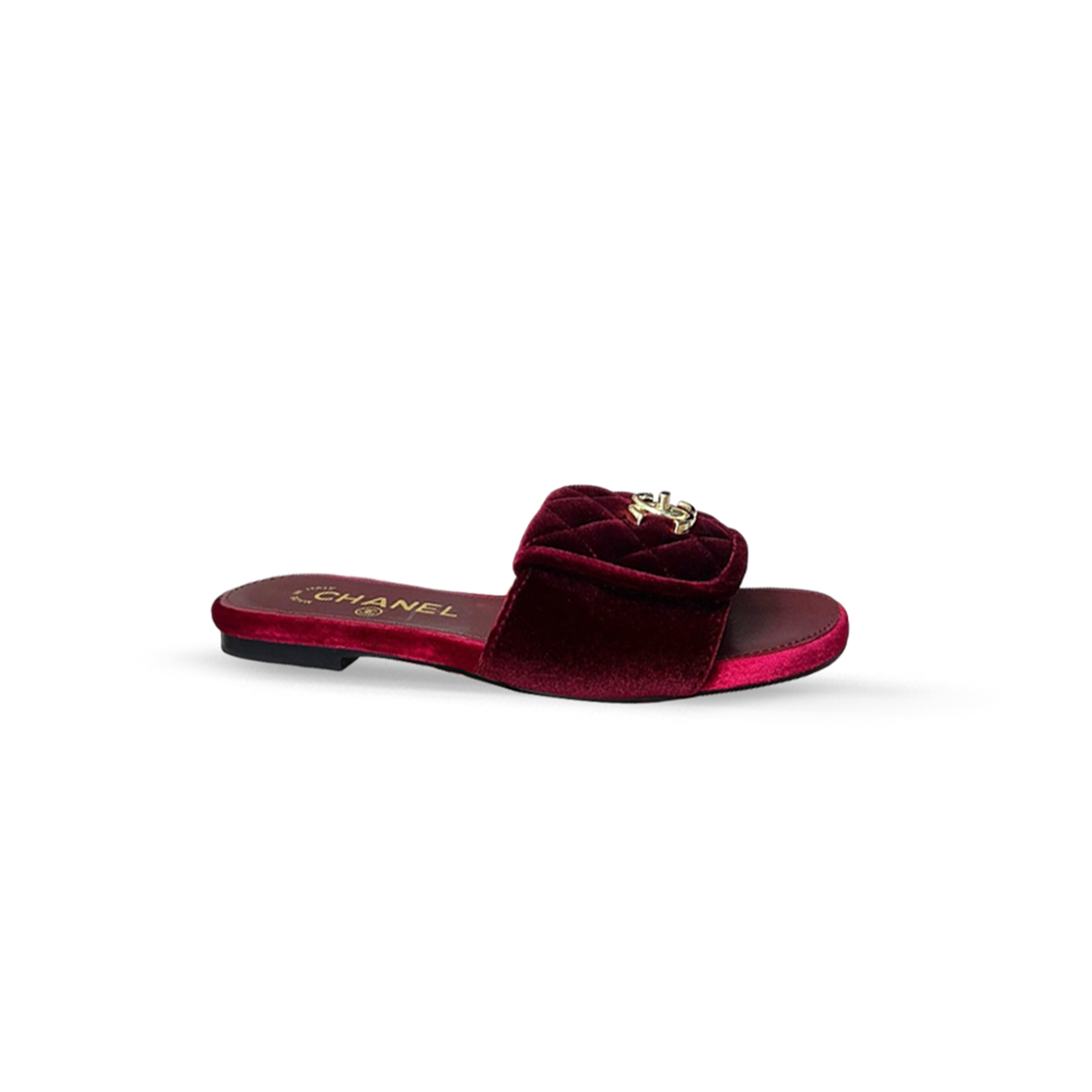 CHANEL QUILTED TURNLOCK FLAT MULES G46119
